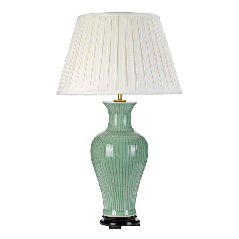 Dalian 1 Light Ceramic Table Lamp With Tall Ivory Shade  Elstead Lighting unlit