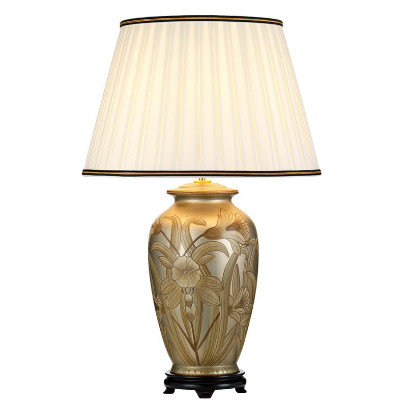 Dian 1 Light Silver Table Lamp With Tall Ivory Empire Shade  Elstead Lighting 1