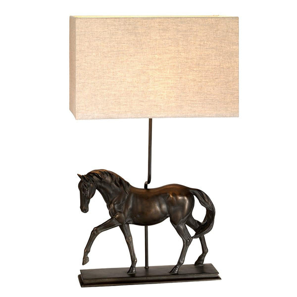 Dorado 1 Light Bronze Table Lamp - Natural Rectangle Shade  Elstead Lighting 1
