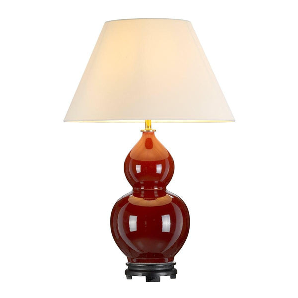 Harbin Gourd Oxblood Ceramic Table Lamp