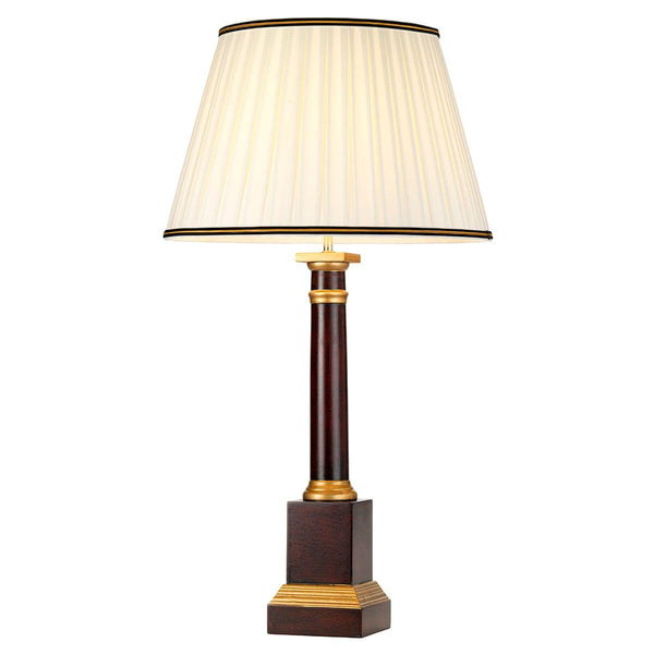 Louviers 1 Light Oxblood Wooden Table Lamp With Ivory Shade  Elstead Lighting 1