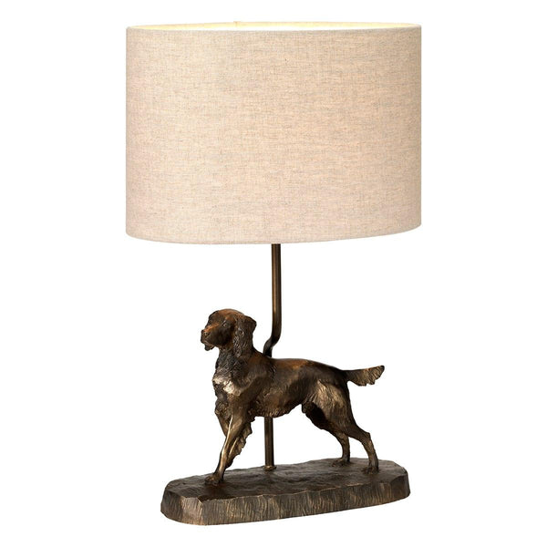 Box Rufus 1 Light Bronze Table lamp With Natural Oval Shade  Elstead Lighting 1