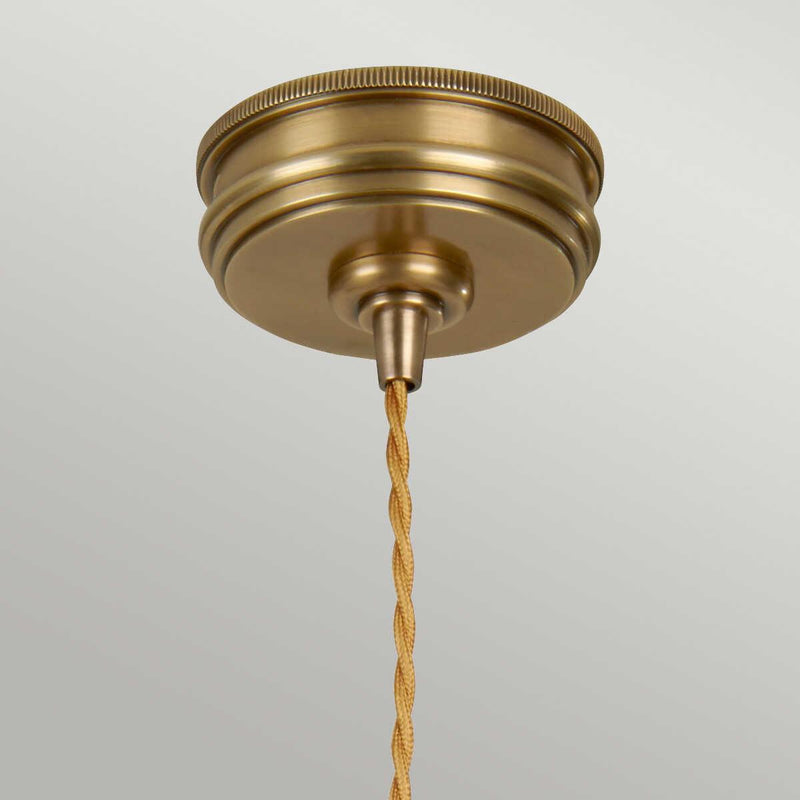 Elstead Douille 1 Light Aged Brass Ceiling Pendant Light