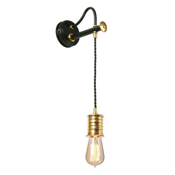 Douille 1 Lt Black & Polished Brass Wall Light ,DOUILLE1-BPB,Elstead Lighting,1