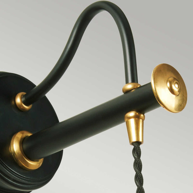 Douille 1 Lt Black & Polished Brass Wall Light ,DOUILLE1-BPB,Elstead Lighting, hallway lights