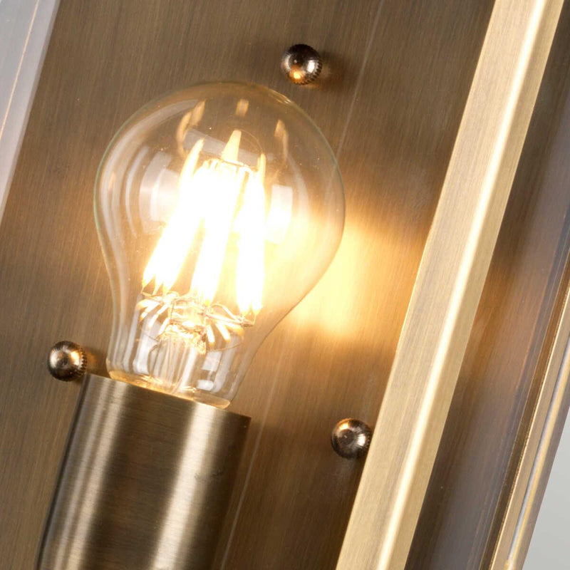 Elstead Lighting Downing Street Outdoor Brass Wall Fitting Close up