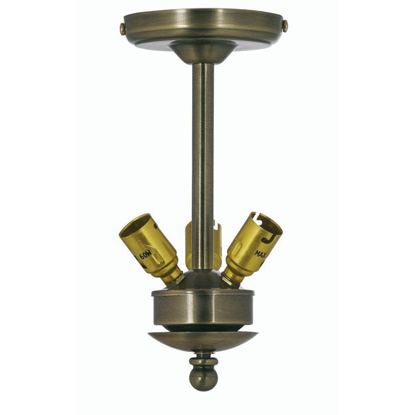 9 Inch Drop Suspension Antique Brass 3 Light Fitting Image 1