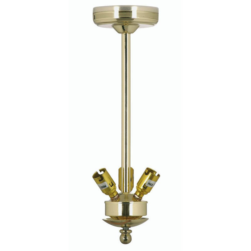 14 Inch Drop Suspension Polished Brass 3 Light Fitting