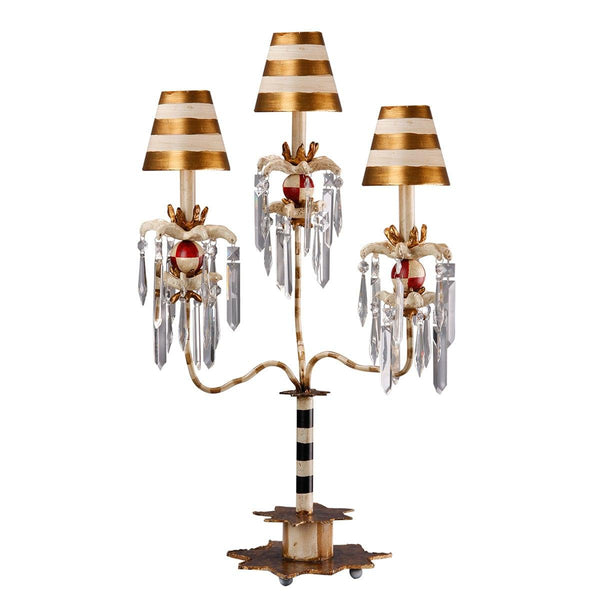 Flambeau Birdland 3 Arm Table Lamp With Crystals 1