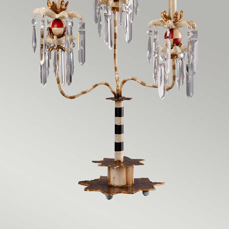 Flambeau Birdland 3 Arm Table Lamp With Crystals 3