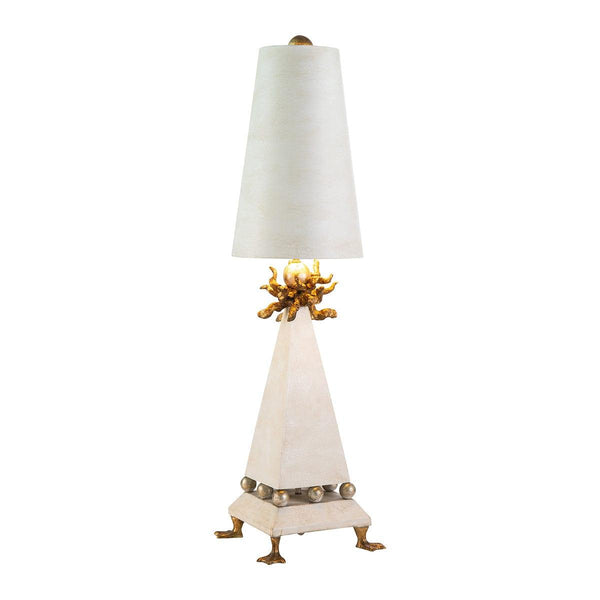 Flambeau Leda 1 Light Table Lamp - Cream Patina 1