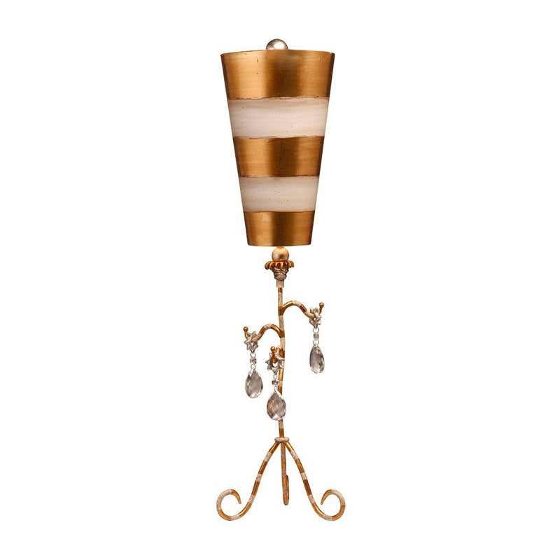 Flambeau Tivoli 1 Light Table Lamp - Gold & Cream Patina 1