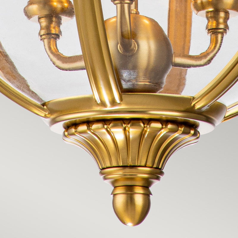 Feiss Adams 3 Light Pendant Chandelier - Brushed Brass