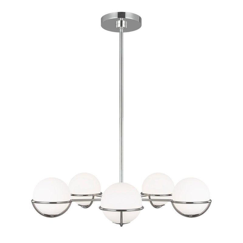 Feiss Apollo 5 Light Chandelier - Polished Nickel