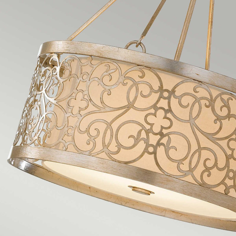 Feiss Arabesque Silver Leaf Patina Ceiling Pendant