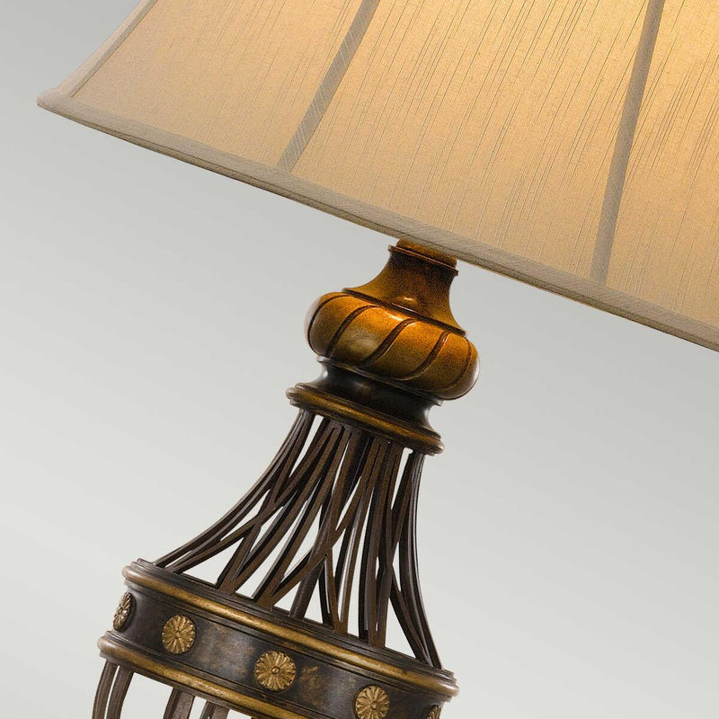 Feiss Augustine Antique Brown Table Lamp With Cream Shade 4