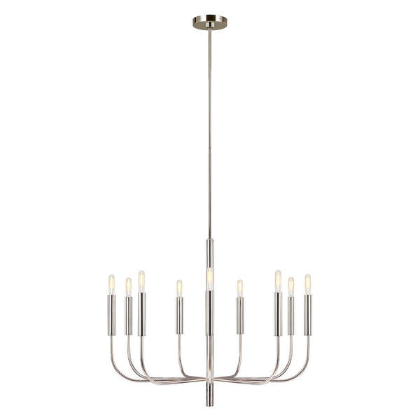 Feiss Brianna 9 Light Chandelier - Polished Nickel