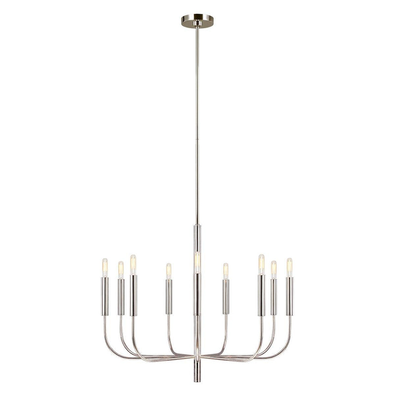 Feiss Brianna 9 Light Chandelier - Polished Nickel