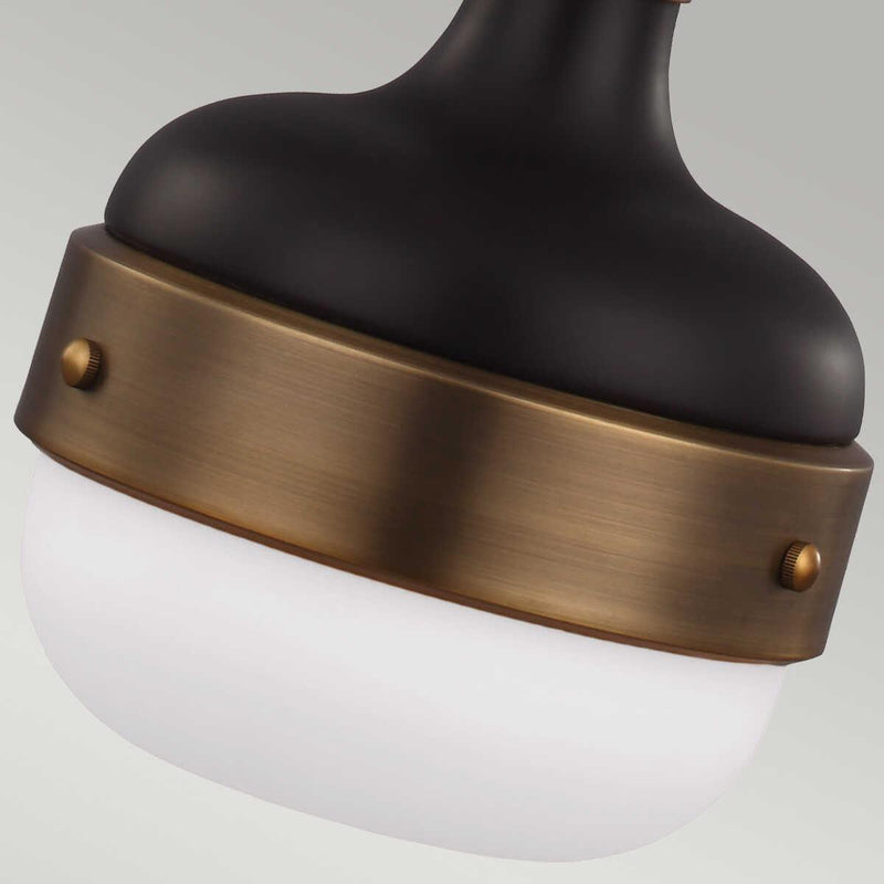 Feiss Cadence Mini Brass/Black Pendant Ceiling Light