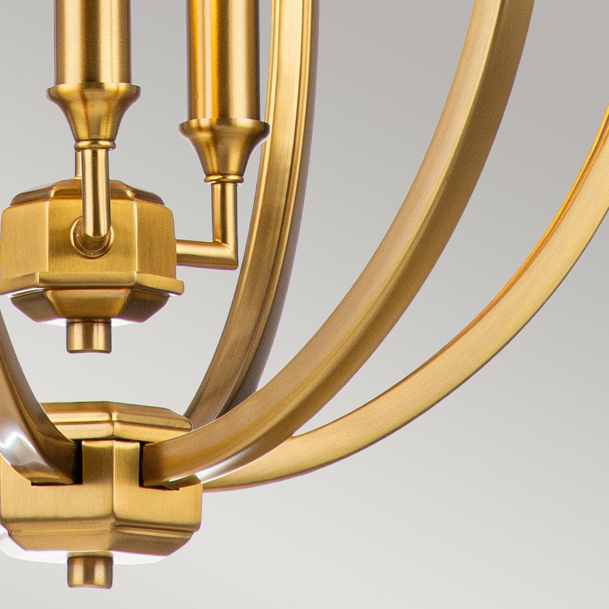 Feiss Corinne 3 Light Medium Brass Pendant-Ceiling Pendant Lights-Elstead Lighting-2-Tiffany Lighting Direct