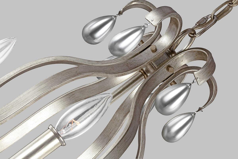 Feiss DeWitt 9 Light Chandelier Ceiling Light - Sunrise Silver-Elstead Lighting-6-Tiffany Lighting Direct