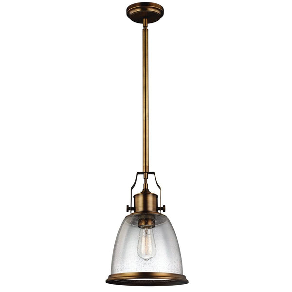 Feiss Hobson 1 Light Aged Brass Medium Ceiling Pendant