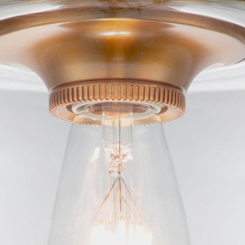 Feiss Hounslow 1 Light Brass Flush Light - Glass Shade Image 3