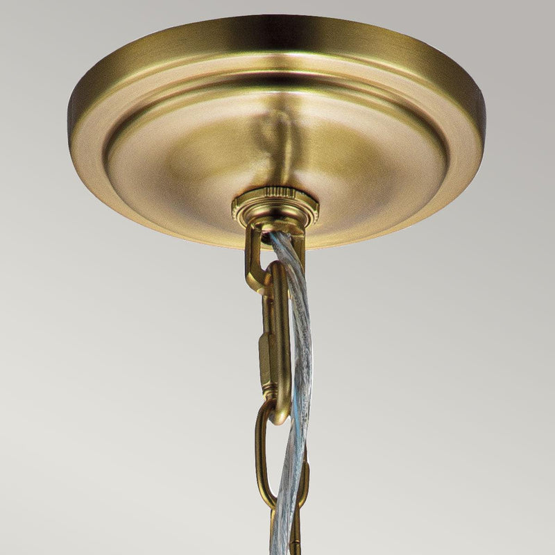 Feiss Hounslow 1 Light Brass Mini Pendant - Glass Shade