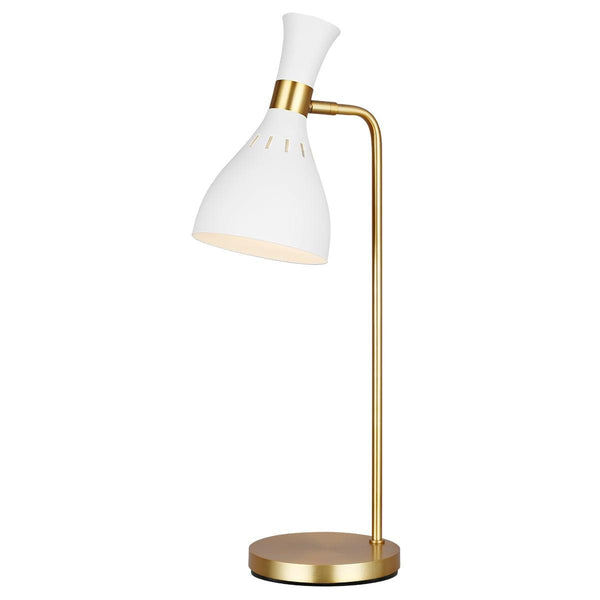 Feiss Joan 1 Light Matte White & Brass Table Lamp 1