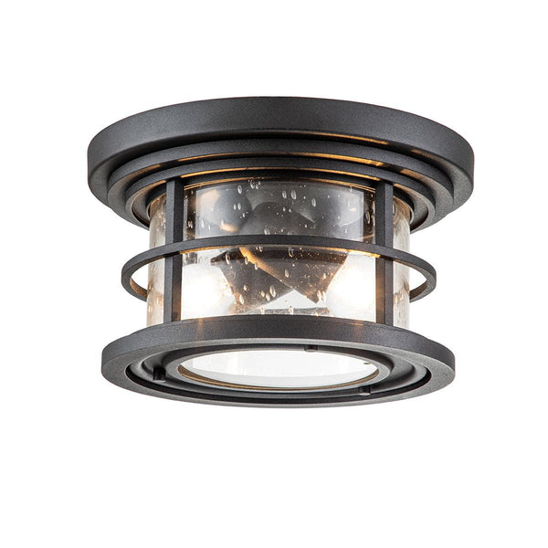 Feiss Lighthouse 2 Light Black Outdoor Porch Ceiling  Mount