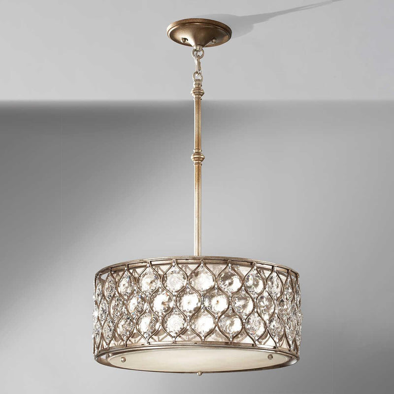 Feiss Lucia 3 Light Burnished Silver Ceiling Pendant