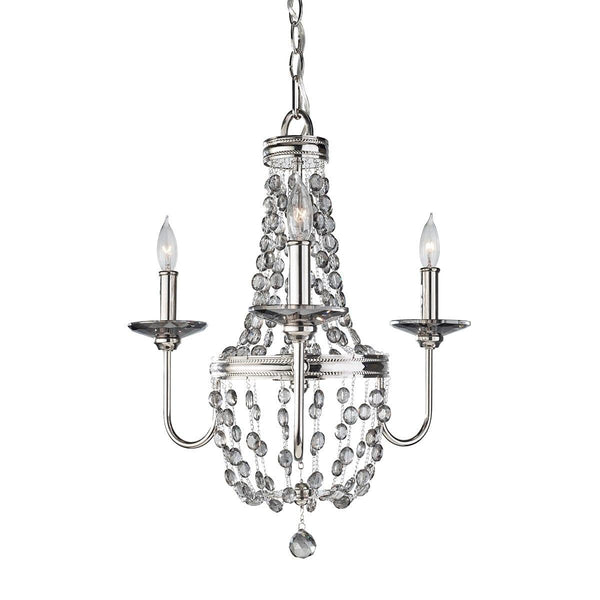 Feiss Malia 3 Light Chandelier Ceiling Light - Polished Nickel-Elstead Lighting-1-Tiffany Lighting Direct