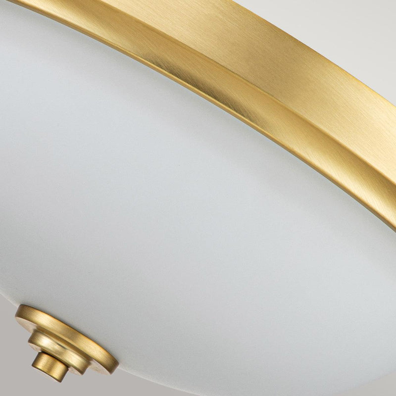 Feiss Malibu 2 Light Brushed Brass Bathroom Ceiling Flush
