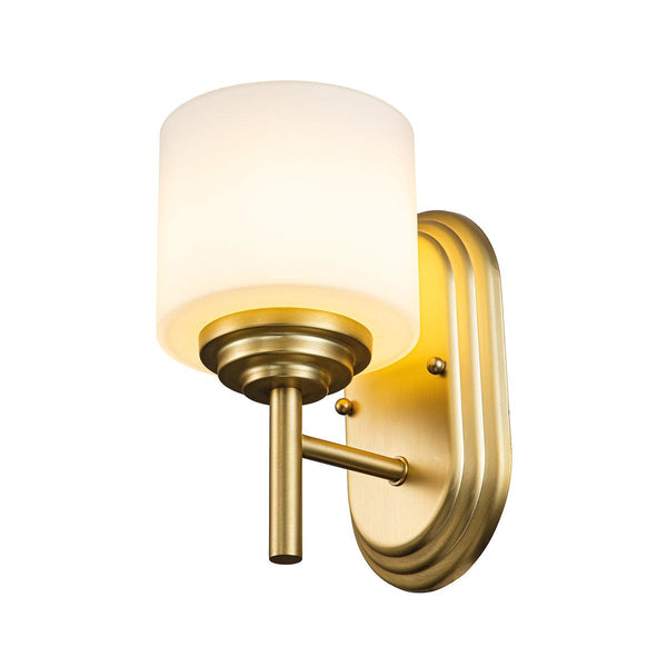 Feiss Malibu 1 Light Brushed Brass Bathroom Wall Light image 1