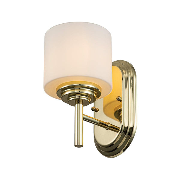 Feiss Malibu 1 Light Polished Brass Bathroom Wall Light image 1