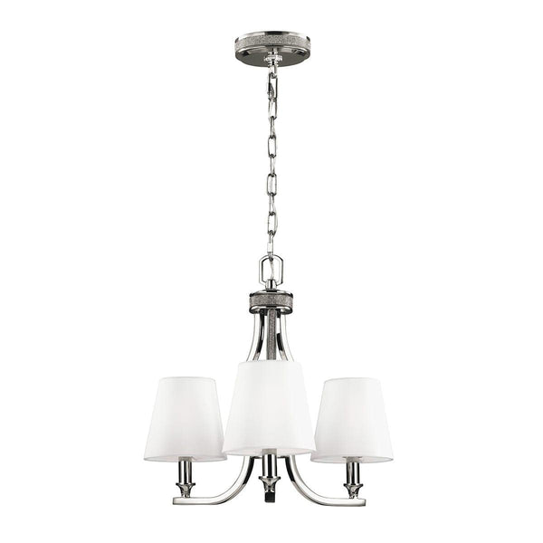 Feiss Pave 3 Light Chandelier Ceiling Light - Polished Nickel-Elstead Lighting-1-Tiffany Lighting Direct