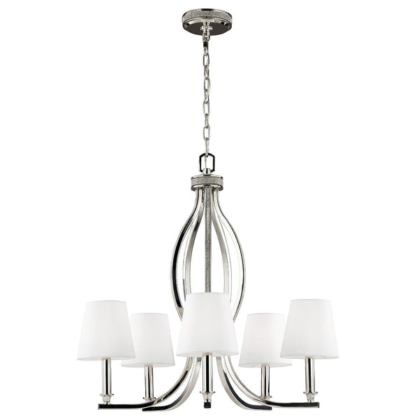 Feiss Pave 5 Light Chandelier Ceiling Light - Polished Nickel