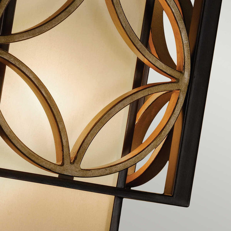 Feiss Remy Bronze & Gold Wall Light  Living Room Close Up