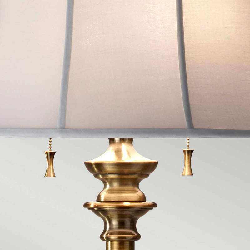 Feiss Stateroom Brass Floor Lamp With White Linen Shade by Elstead Lighting 6