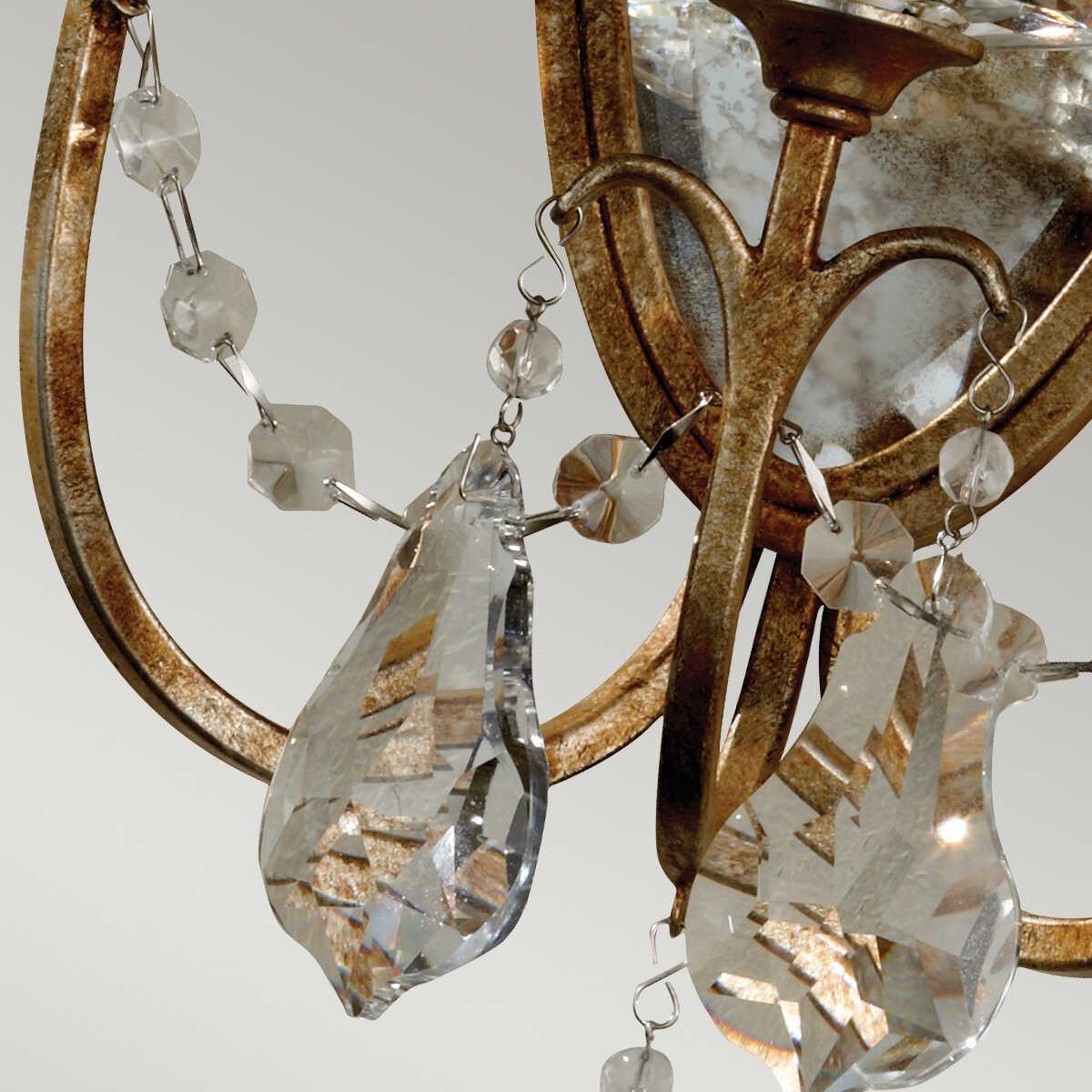 Feiss Valentina 3 Light Bronze Wall Light FE-VALENTINA-W3,Elstead Lighting, close up fisxture