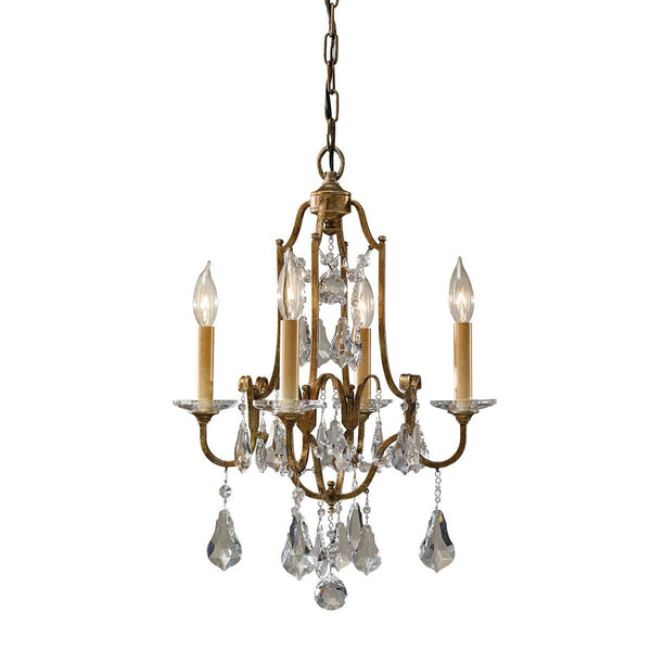 Feiss Valentina 4 Light Chandelier Ceiling Light - Bronze-Elstead Lighting-1-Tiffany Lighting Direct