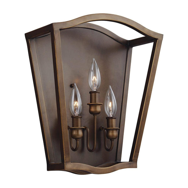 Feiss Yarmouth 3 Light Painted Aged Brass Wall Light,FE-YARMOUTH-3W,Elstead Lighting,1