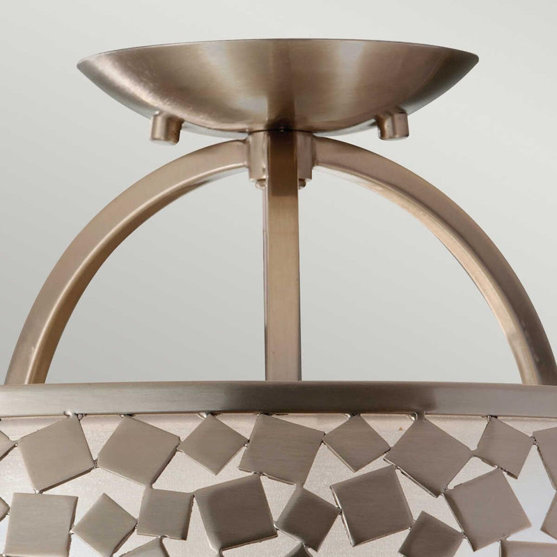 Feiss Zara Silver Semi-Flush Fitting Ceiling Light image 4