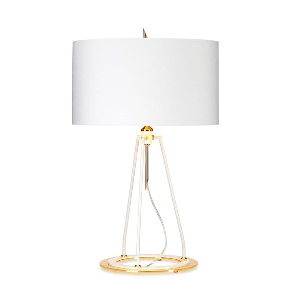 Ferrara White & Polished Gold Table Lamp Elstead Lighting 1
