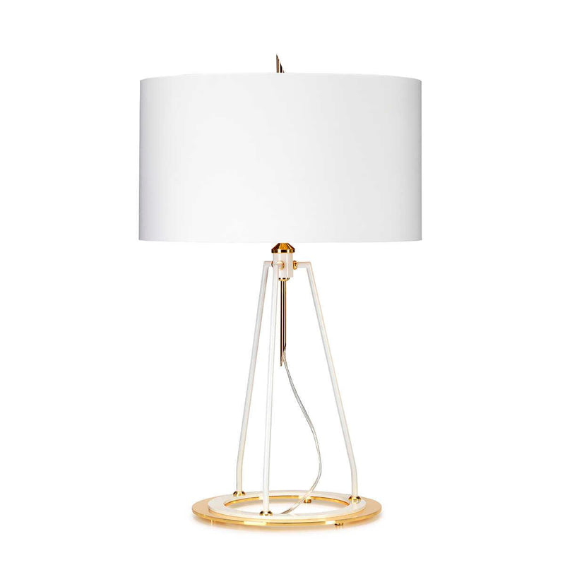 Ferrara White & Polished Gold Table Lamp Elstead Lighting 3