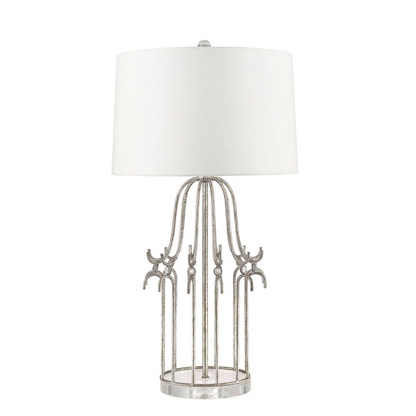 Gilded Nola Stella 1 Light Distressed Silver Table Lamp 1