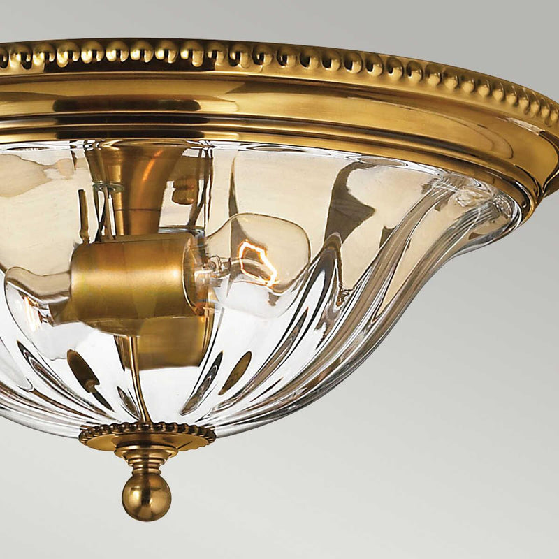 Hinkley Cambridge Brass Flush Ceiling Light Image 6