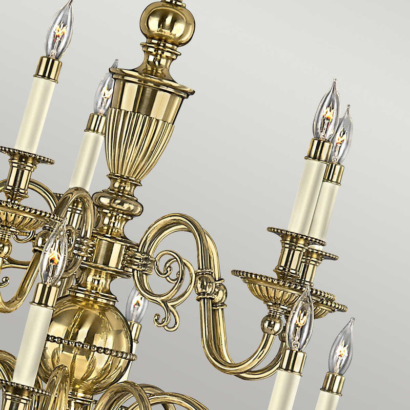 Hinkley Cambridge Solid Brass 15 Light Chandelier-Elstead Lighting-5-Tiffany Lighting Direct