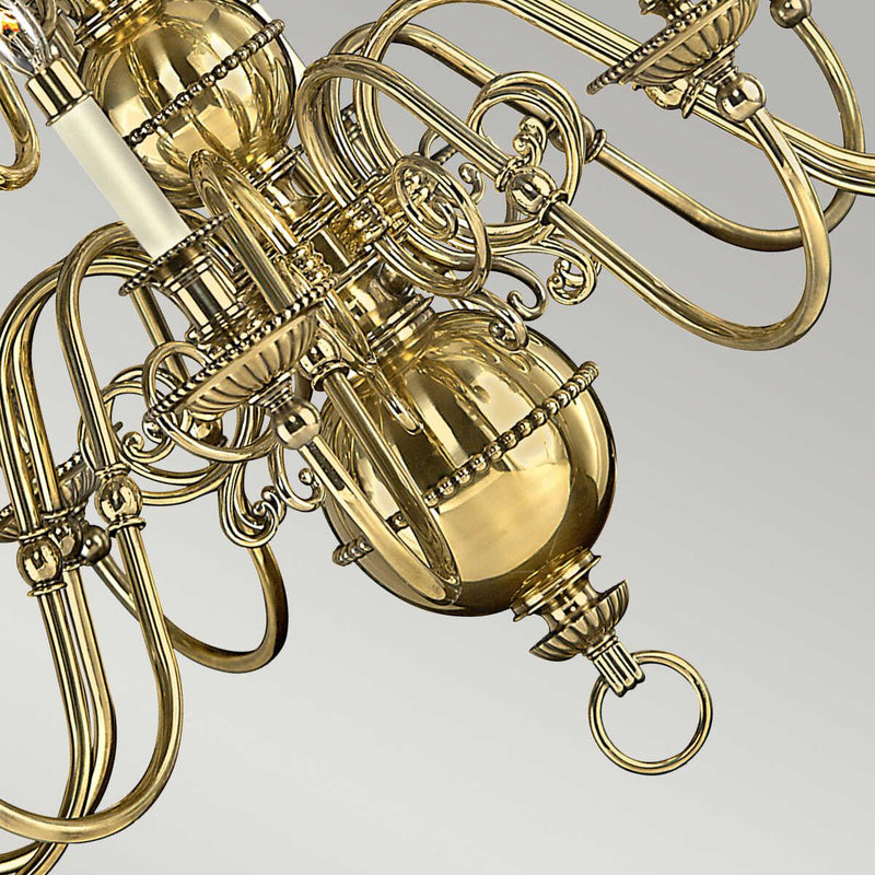 Hinkley Cambridge Solid Brass 15 Light Chandelier-Elstead Lighting-7-Tiffany Lighting Direct
