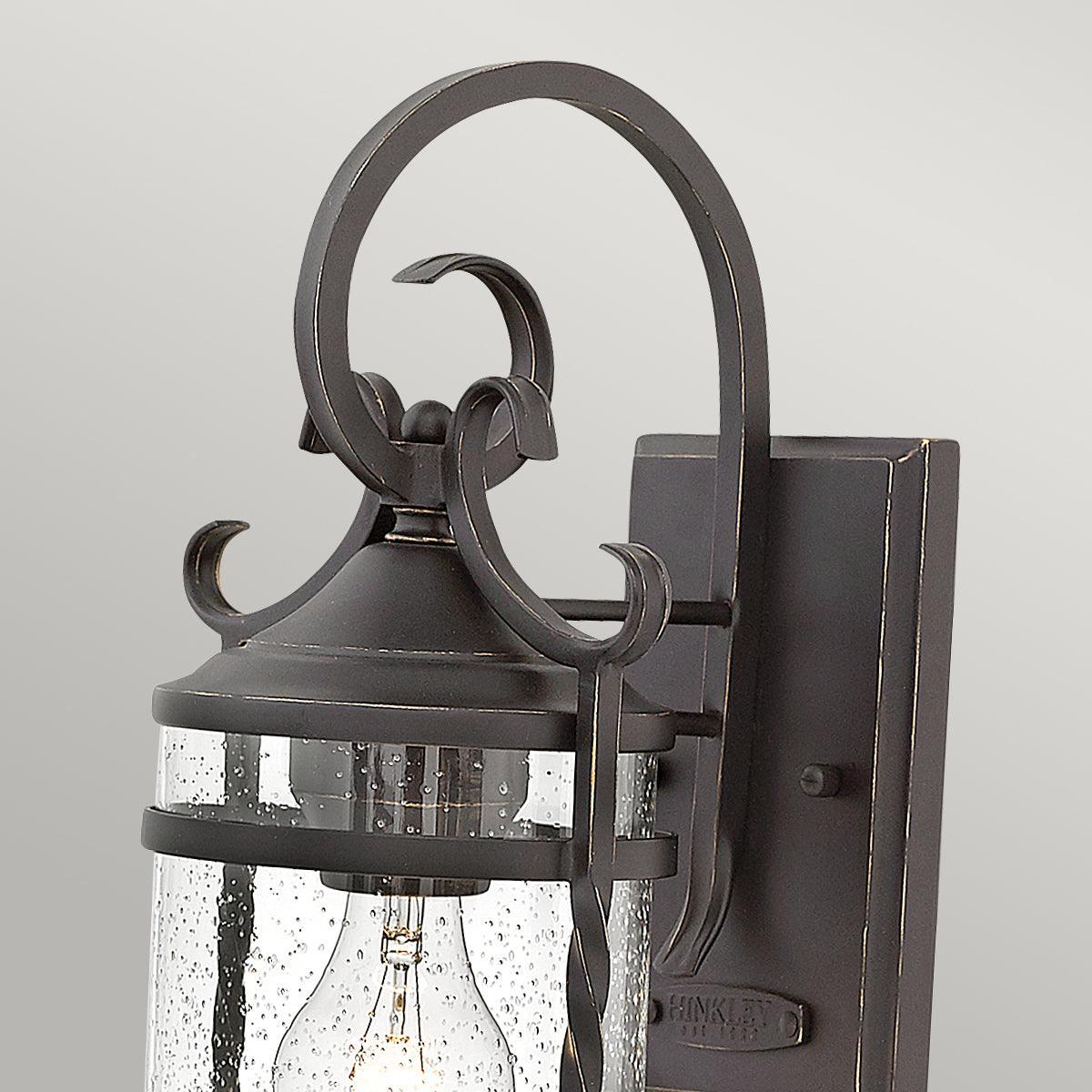 hinkley casa 1 light black outdoor wall lantern Detailed Close Up